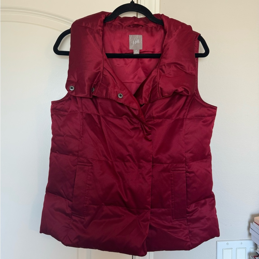 J. Jill Down Fill Vest | Cranberry Red | Size XS | Gently-Worn